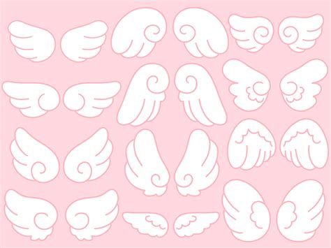 Cute Kawaii Printable Angel Wings Clipart Commercial Use Etsy