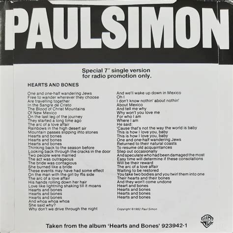 paul simon hearts and bones 1983 vinyl discogs