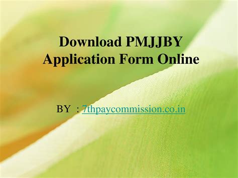 Download Pmjjby Application Form Online Ppt Download