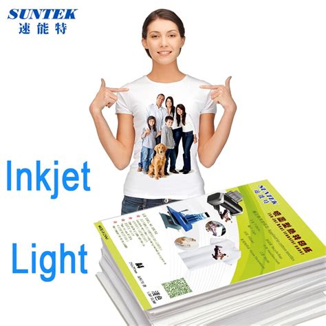 50sheets A4 Size Inkjet Clear Light Color Thermal Transfer Paper Heat