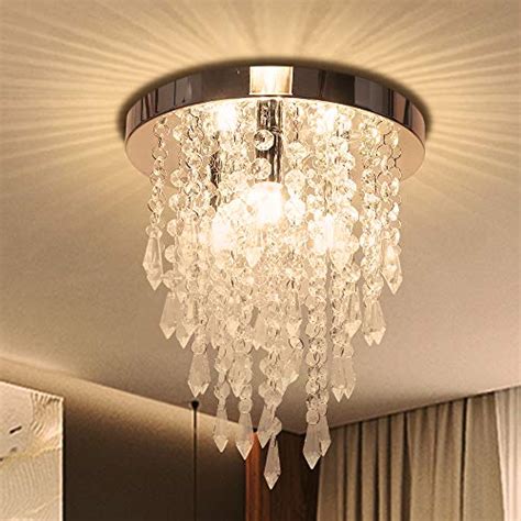 These light fixtures are fixed close to the ceiling. Riomasee Mini Chandelier Crystal Ceiling Light 3 Lights ...