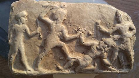 Gilgamesh And Enkidu Fighting Against The Child Eating Beast Humbaba