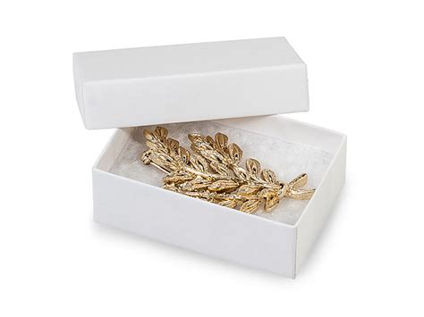 White Kraft Recycled Jewelry Boxes 25x15x75 100 Pack Fiber Fill