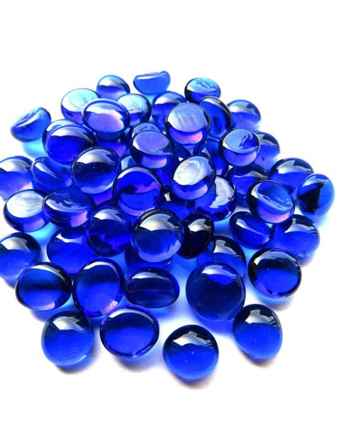 Small Blue Glass Pebbles 100g Cadoworld Ltd Uk