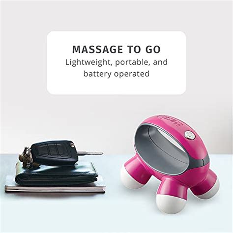 Homedics Quatro Mini Hand Held Massager With Hand Grip Battery Operated Vibration Massage 4