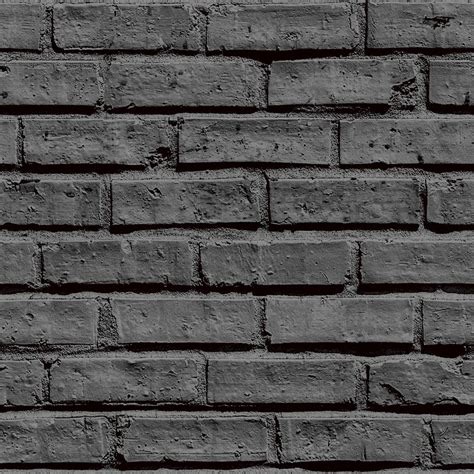 Arthouse Black Brick Effect Unpasted Wallpaper 623007