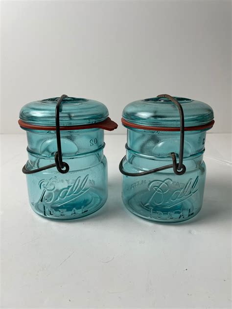 Ball Ideal 12 Pint Half Jar Antique Canning Fruit Jar Blue Etsy