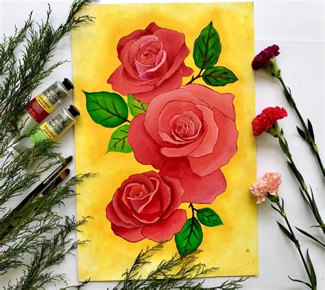 Its All About Roses Acrylic Painting For Beginners Acrylic Painting