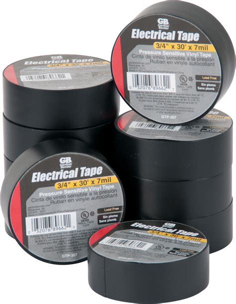 Black Electrical Tape 34 In W X 30 Ft L X 7 Ml Lead Free Pvc