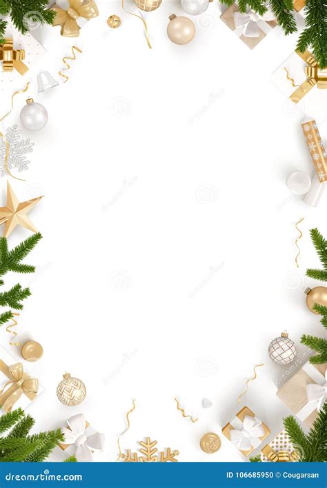 The New Year Decoration Border And Blank White Template Background