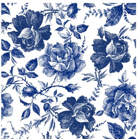 Dixie Belle Blue Sketched Flowers Decoupage Rice Paper Deborah Bucher