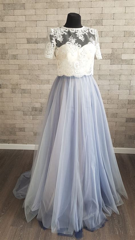 Ombre Blush Blue Nude Wedding Dress Wedding Bridal Separates Etsy