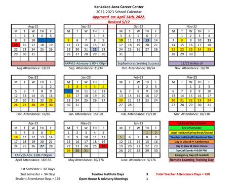 Kankakee Area Career Center Kacc School Calendar 2022 2023