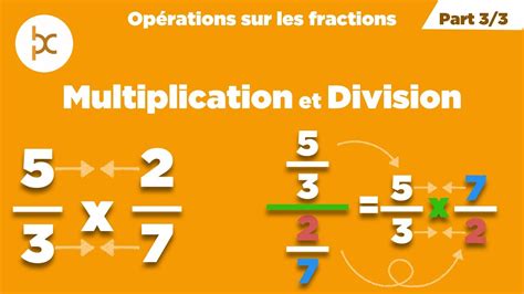 Opérations Sur Les Fractions Multiplication Et Division Youtube