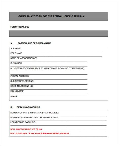 Free 10 Residential Complaint Forms In Pdf Ms Word