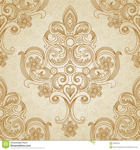 Vector Seamless Pattern In Victorian Style Classical Wallpaper
