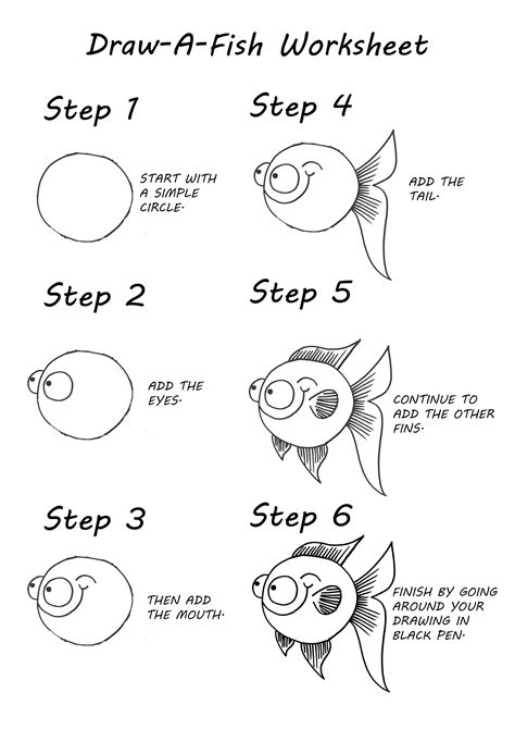 Another Step By Step Guide To Drawing A Fish Fish Drawings