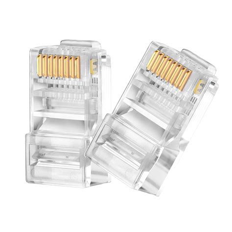 Rj45 Cat6 Pass Through Connectors 100 Pack Easy And Fast Termination