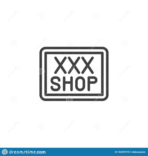 Sex Shop Sign Xxx Line Icon Stock Vector Illustration Of Perfect