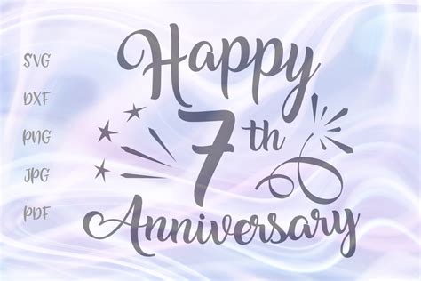 A wedding anniversary is the anniversary of the date a wedding took place. Happy 7th Anniversary Seven Year Wool Copper Wedding Sign ...