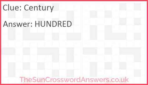 Century Crossword Clue Uk