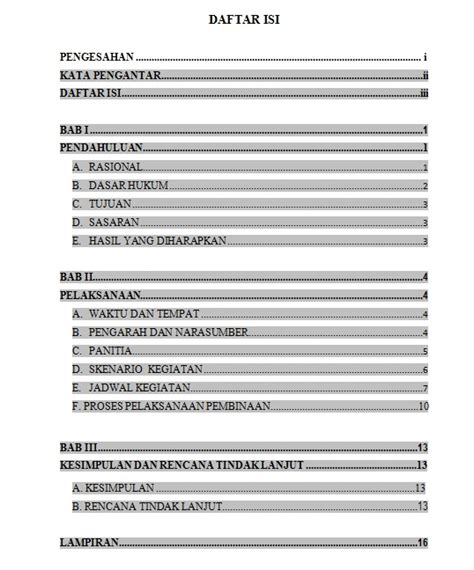 Contoh Daftar Isi Skripsi Makalah Dan Laporan Semua Contoh