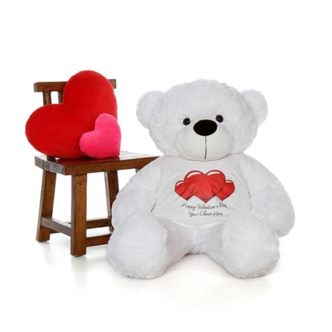 6ft Life Size Giant Teddy Bear Cuddles With I Heart You Glitter T