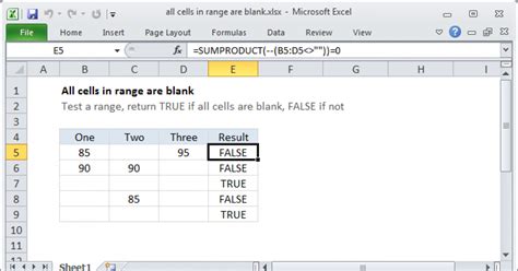 All Cells In Range Are Blank Excel Formula Exceljet