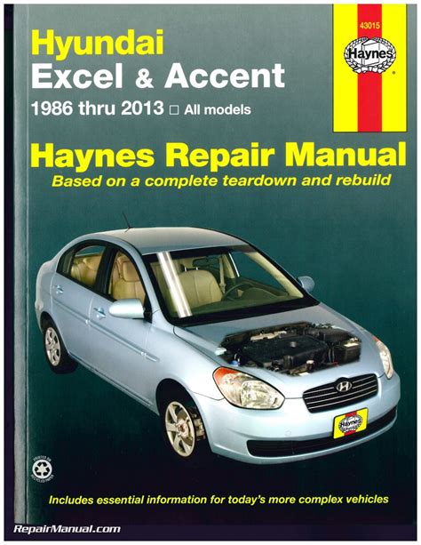 Hyundai Excel Accent 1986 2013 Haynes Auto Repair Service Manual