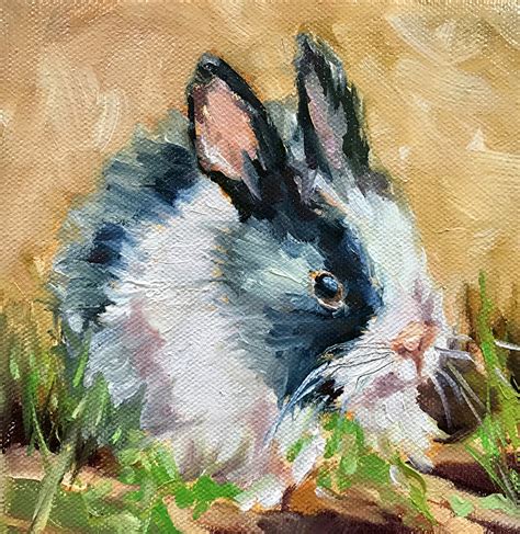 Deannas Paintings Baby Bunny Painting Rabbit Painting Impressionism