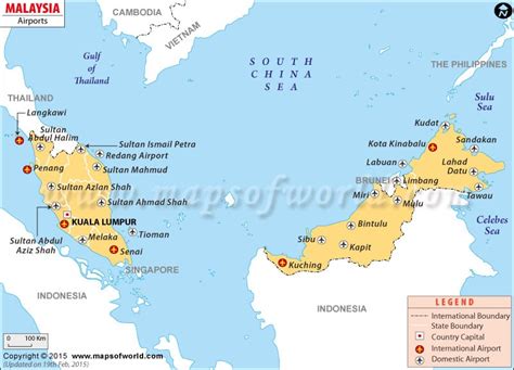 Airports In Malaysia Malaysia Airports Map