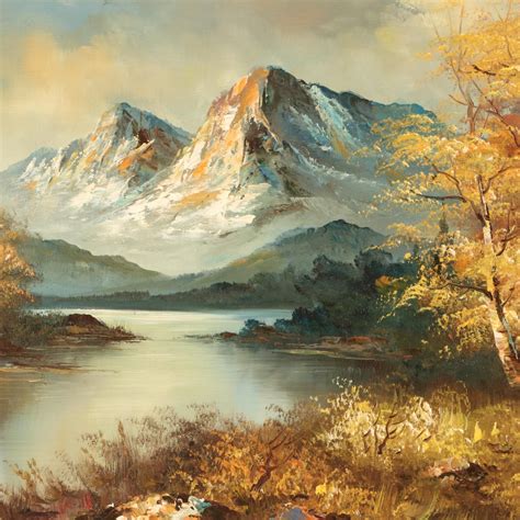 Antonio Oil Painting Of Mountain Landscape Ebth