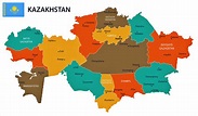 Kasachstan Karte der Regionen und Provinzen - OrangeSmile.com