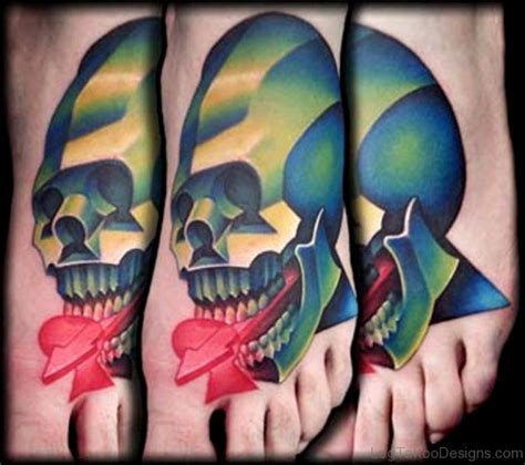 100 Stylish Skull Tattoos On Foot Leg Tattoo Designs