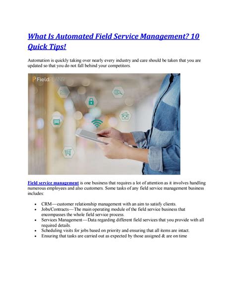 What Is Automated Field Service Management 10 Quick Tips By