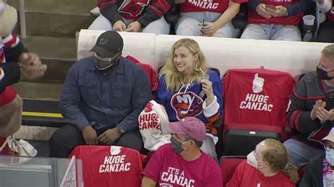 The Hurricanes Mascot Giving Chloë Grace Moretz A Huge Hockey Fan T