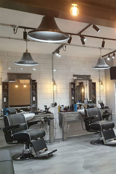 How To Style Oversized Lights And Statement Lighting Trends Barber Shop Decor Barber Shop