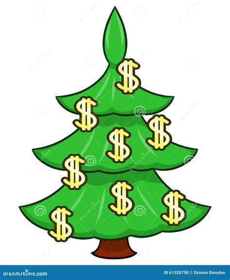 Christmas Tree With Dollar Signs Stock Vector Illustration Of T