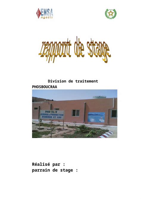 Doc Rapport De Stage Ocp Dokumentips
