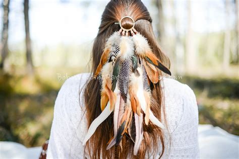 Feather Headpiece Boho Headpiece Feather Jewelry Feather Etsy