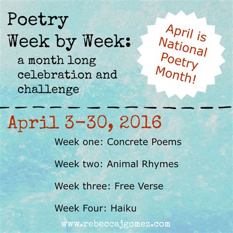 Rebecca J Gomez Poetry Week By Week Free Verse Poetry