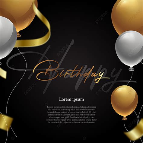 Gold Birthday Invitation Vector Hd Png Images Black And Gold Birthday