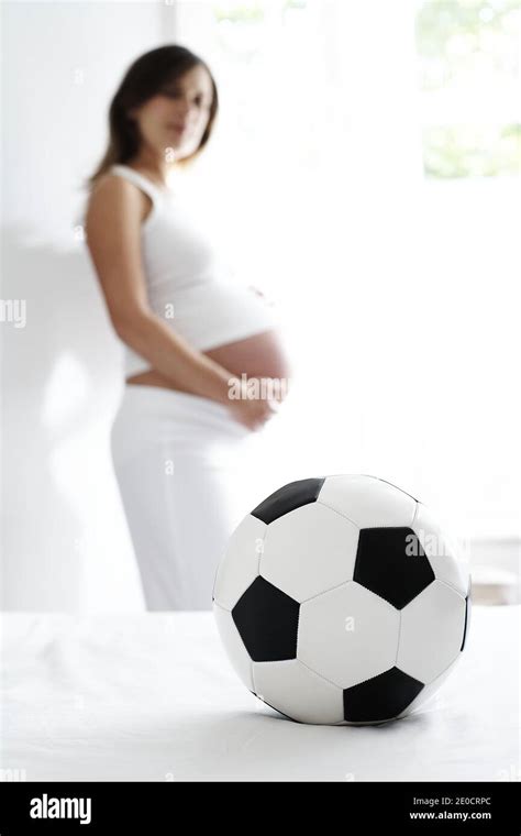 Great Britain England London Pregnant Woman With Soccerball