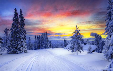 Snow Sunset Wallpapers Wallpaper Cave