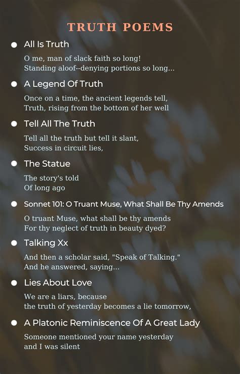 Truth Poems - Best Poems For Truth