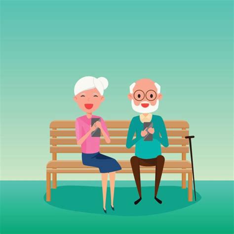 70 Old Couple Sitting Bench Cartoon Stock Photos Pictures And Royalty