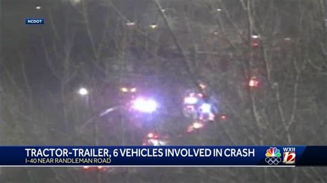 Greensboro Crash Involving 6 Vehicles And A Tractor Trailer Shuts Down