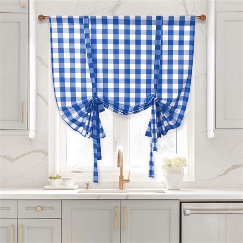 Light Blue Kitchen Curtains - Solid Blackout Short Curtains Panel