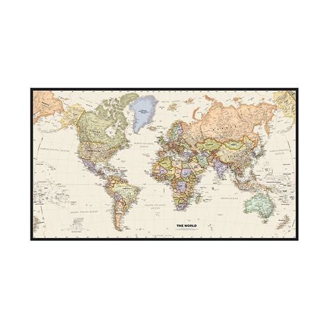 The World Physical Map Hd Canvas Painting For School Fruugo Au