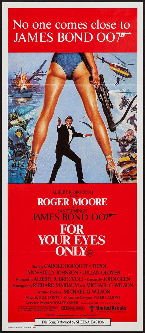 Movie Postersjames Bond For Your Eyes Only United Artists 1981